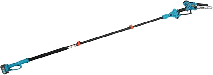 Cordless Pole Saw with 1 Max 20V*6Ah Battery, 8inch Chainsaw and Pole Tree Trimmer. Electric Pole Saw and Branch Cutter Battery Powered,15-Feet Reach for Tree Trimming and Pruning Saw with Bag