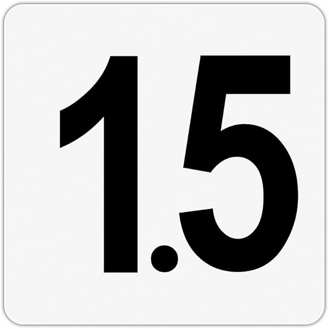 Plastic Overlay - Pool Depth Markers for Pool and Spas - Numeral Numbers # (#1.5)