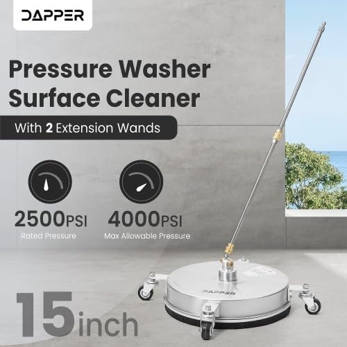 15 in. 4000 PSI Pressure Washer Surface Cleaner with 2 Extension Wands