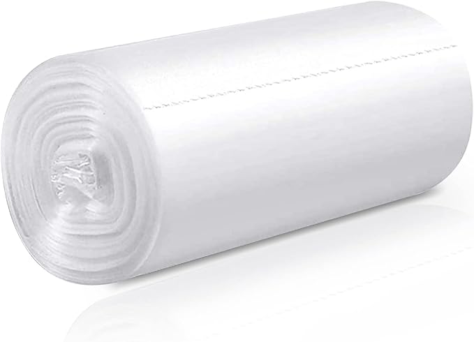 6 Gallon Trash Bags, 48 Count, Garbage Bags, No Flaps/Ties, 55x65cm,7g/pcs, Unscented, White