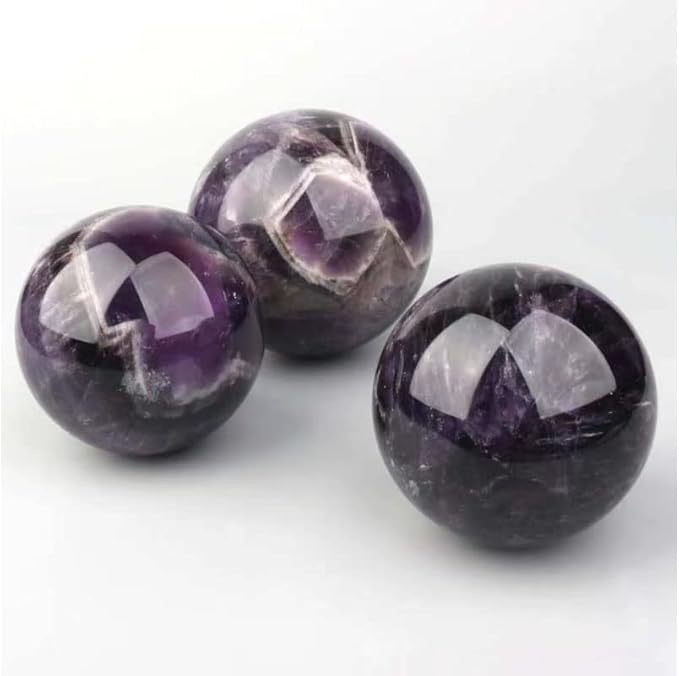 StoneStory Amethyst Crystal Sphere Ball with Wood Stand Large Healing Crystals Sphere Sculpture Home Office Decoration Fengshui Meditation He