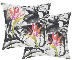 Comfort Classics, Inc. Outdoor/Indoor Floral Aquarius Tropical Square Throw Pillow (Set of 2) 16 x 16 in. in Spun Polyester