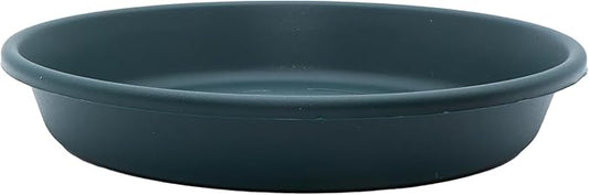 The HC Companies 6 Inch Round Plastic Classic Plant Saucer - Indoor Outdoor Plant Trays for Pots - 6.75"x6.75"x1.13" Evergreen