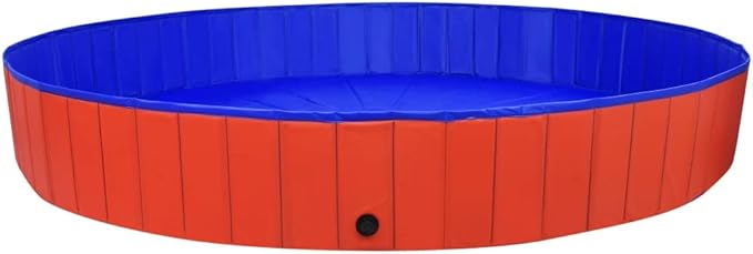 Foldable Dog Swimming Pool, Foldable Pet Swimming Pool, Portable Dog Pool, Bath Pool Collapsible Dog Pet Pool Bathing Tub, 118.1"x15.7" PVC Red