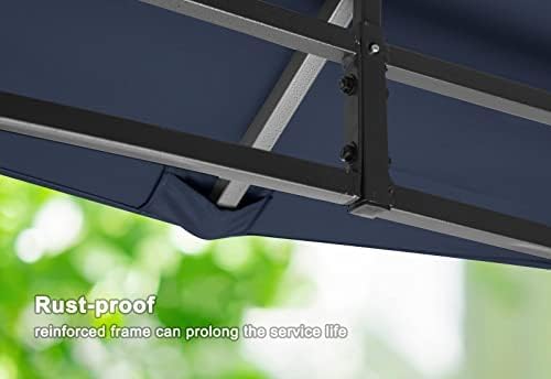 MASTERCANOPY Outdoor Garden Gazebo for Patios with Stable Steel Frame and Netting Walls (10x12,Navy Blue)