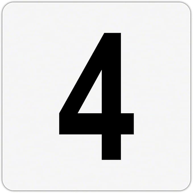 Plastic Overlay - Pool Depth Markers for Pool and Spas - Numeral Numbers # (#4)