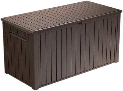 Outdoor Storage Deck Box, 170 Capacity, 27.7L x 57W x 29H inches (Brown)