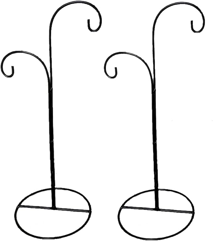 SGrace Ornament Display Stand Holder Home Wedding Decoration Rack for Hanging Glass Globe Pot Stand Iron Pothook Stand Terrarium Witch Ball (2, 13.8"x5.5")