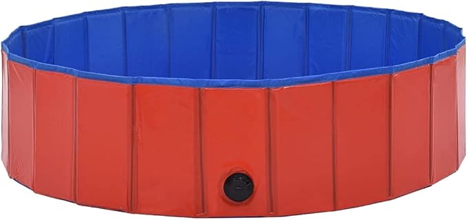 Foldable Dog Swimming Pool, Foldable Pet Swimming Pool, Portable Dog Pool, Bath Pool Collapsible Dog Pet Pool Bathing Tub, 47.2"x11.8" PVC Red