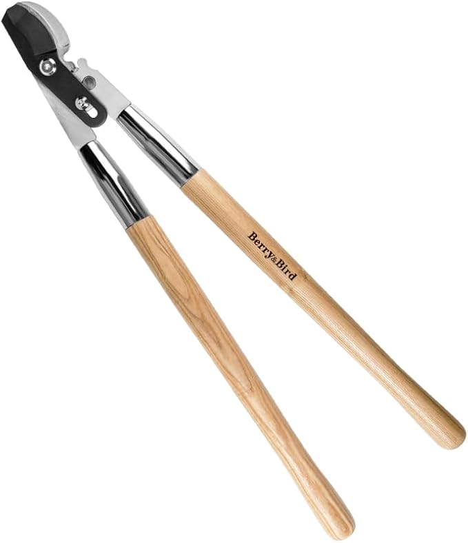 Berry&Bird Loppers and Pruners Heavy Duty, 28 Inch Bypass Loppers with Compound Action, Long Handle Tree Trimmer, Branch Cutter with ⌀ 1-3/4 Inch Cutting Capacity, Hand Loppers with Carbon Steel Blade