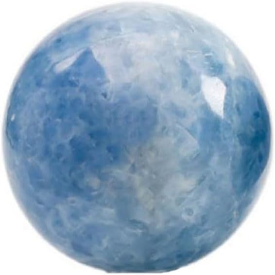 Blue Celestite Crystal Sphere Ball with Wood Stand Large Healing Crystals Sphere Sculpture Home Office Decoration Fengshui Meditation Healing 100mm 3.93'' (Blue Celestite, 3.93")