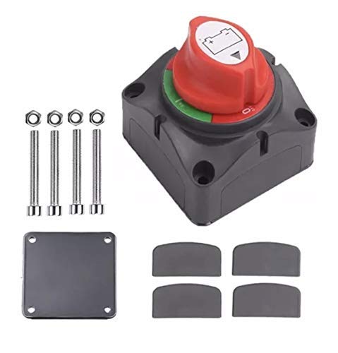 Marine Battery Disconnect Switch - Premium On-Off Position Master Cut Off - 6V 12V 24V 48V - Battery for Boat, ATV, RV, UTV, Heavy Duty Waterproof Isolator Switch, 275/1250 Amps (1-2-1&2-Off)