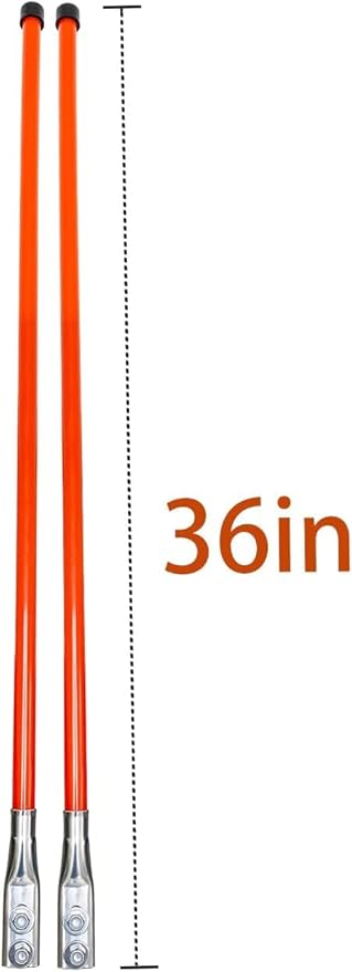 Snow Plow Blade Markers Guides Kit 304 Stainless Steel Joint Bright Orange 36'' Upgrade Lengthen Thicken High Visibility Never Break Never Rust Fit for Boss Western Snowplows and More