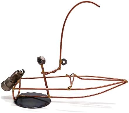 Fishing Boat Collectible Handmade Metal Art Figurine, Desk Accessories, Trophy, Boss Gift, Office Décor, Water Sports