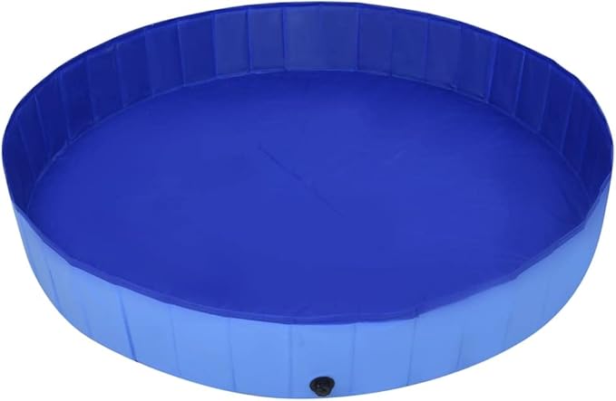 Foldable Dog Swimming Pool, Foldable Pet Swimming Pool, Portable Dog Pool, Bath Pool Collapsible Dog Pet Pool Bathing Tub, 118.1"x15.7" PVC Blue