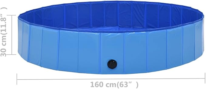 Foldable Dog Swimming Pool, Foldable Pet Swimming Pool, Portable Dog Pool, Bath Pool Collapsible Dog Pet Pool Bathing Tub, 63"x11.8" PVC Blue