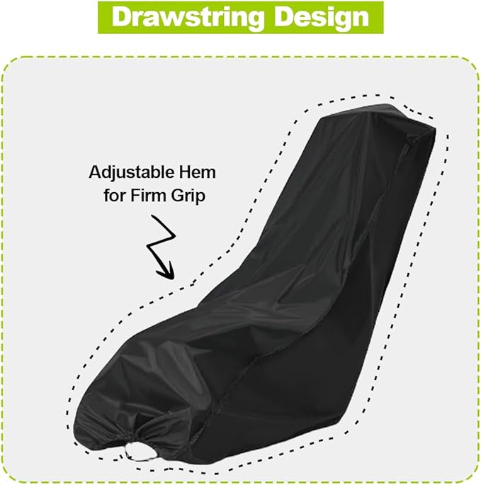 Lawn Mower Cover Compatible with Ryobi, Heavy Duty Lawnmower Covers, Polyester Oxford Push Mower Cover, with Drawstring and Storage Bag, for Dust and Outdoor Protection, Black