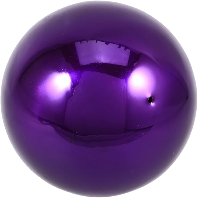 Happyyami Stainless Steel Mirror Reflective Ball Purple Gazing Ball for Garden Decor 15Cm Outdoor Accent 2Pcs Set