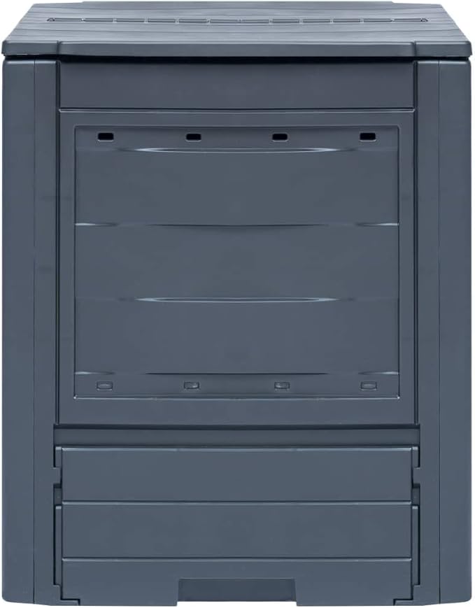 Compost Bin | Garden Composter Bin | Outdoor Composting Box for Backyard Yard Patio Outside | Gray Plastic 23.6" x 23.6" x 28.7" 68.7 Gallon by GeoHome