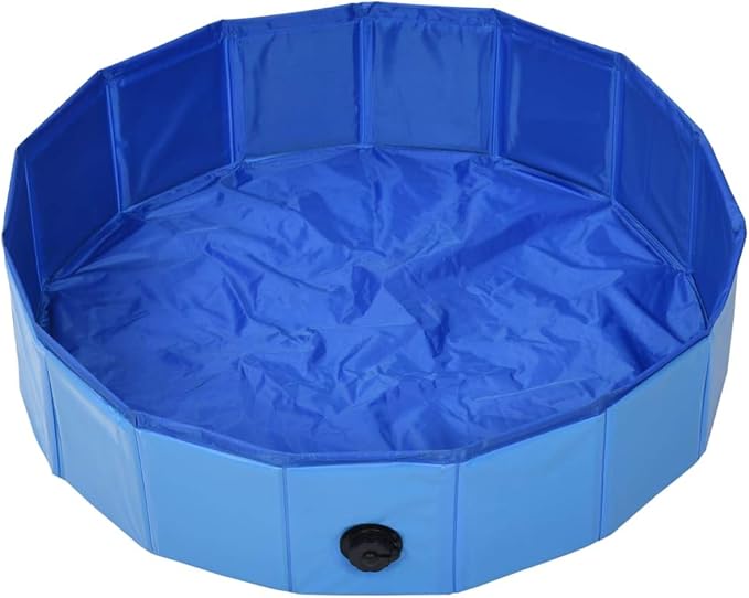 Foldable Dog Swimming Pool, Foldable Pet Swimming Pool, Portable Dog Pool, Bath Pool Collapsible Dog Pet Pool Bathing Tub, 31.5"x7.9" PVC Blue