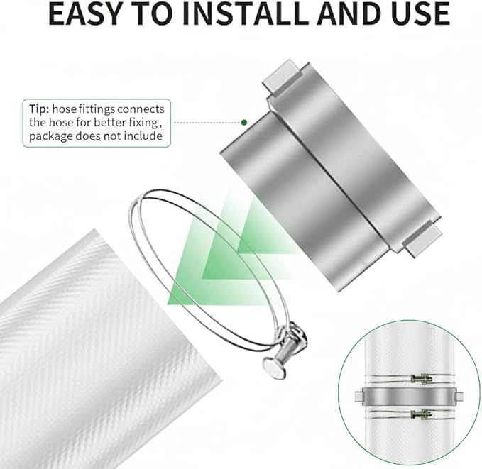 3" x 100' Pool Backwash Hose: Pool Drain Hose, Sump Pump Hose with Heavy-Duty 3-Layer, Lightweight, Kink-Resistant for Pool Drain, Irrigation,White