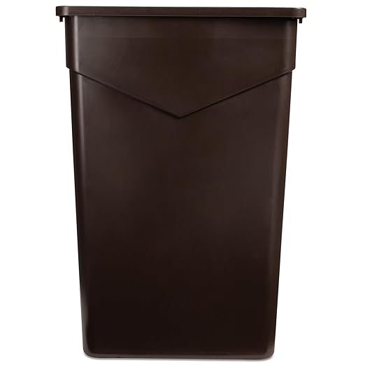 Carlisle FoodService Products 34202369 TrimLine Polyethylene Waste Container, 23 Gallon Capacity, 20" Length x 11" Width x 29.88" Height, Dark Brown (Case of 4)