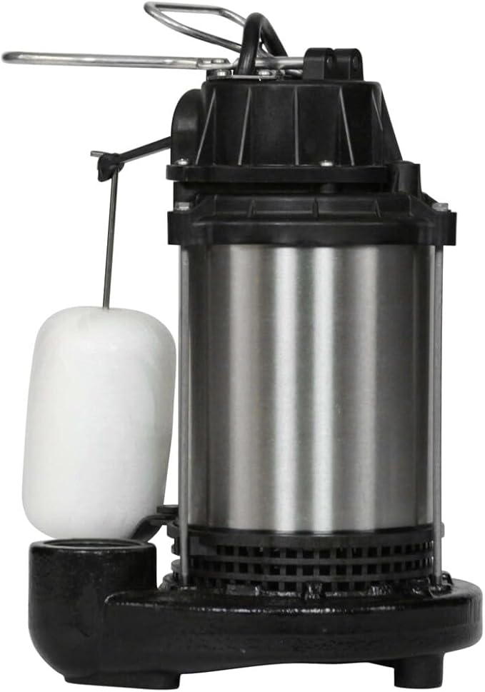 Wayne 58321-WYN3 CDU980E 3/4 HP Submersible Cast Iron and Stainless Steel Sump Pump with Integrated Vertical Float Switch, Large, Silver