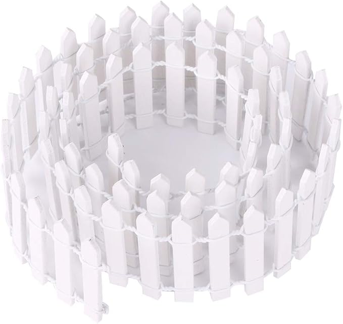 35 Inches Long Miniature Fairy Garden Fence Mini Wood Picket Fence Decorative Fence for Succulent Plant Pot DIY Diorama Project Height 2 inch 4-Pack (White)