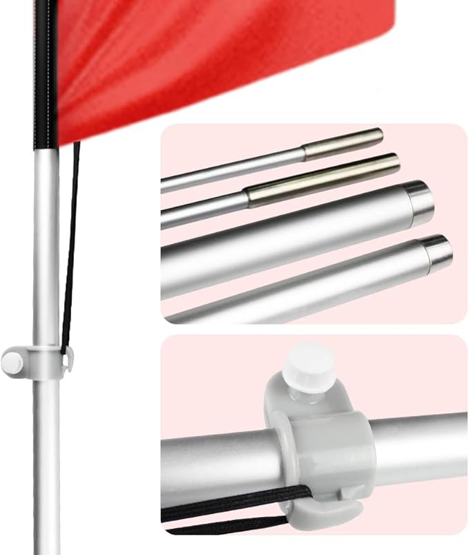 Open Flags for Business, 11FT Windless Flag With Aluminum Alloy Flagpole Kit, Stainless Steel Ground Stake, Portable Bag, Swooper Banner for Commercial Flags