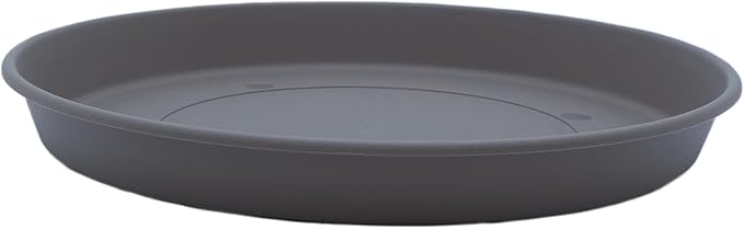 The HC Companies 8.5 Inch Round Prima Plastic Plant Saucer - Indoor Outdoor Plant Trays for Pots - 8.90 Inchx8.90 Inchx1.02 Inch in Warm Gray