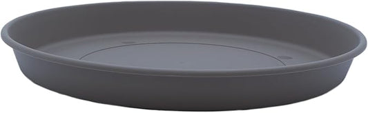 The HC Companies 8.5 Inch Round Prima Plastic Plant Saucer - Indoor Outdoor Plant Trays for Pots - 8.90 Inchx8.90 Inchx1.02 Inch in Warm Gray