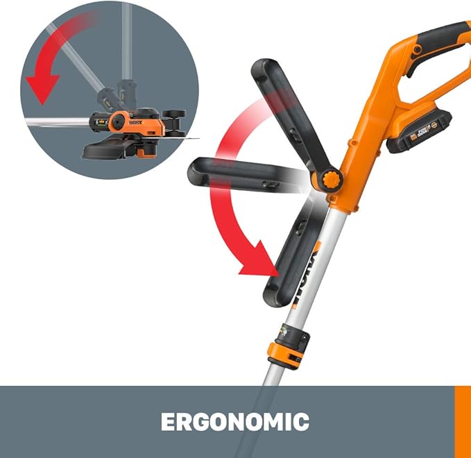 WORX Cordless String Trimmer 20V 2 in 1 Trimmer and Edger WG162 (Battery & Charger Included)