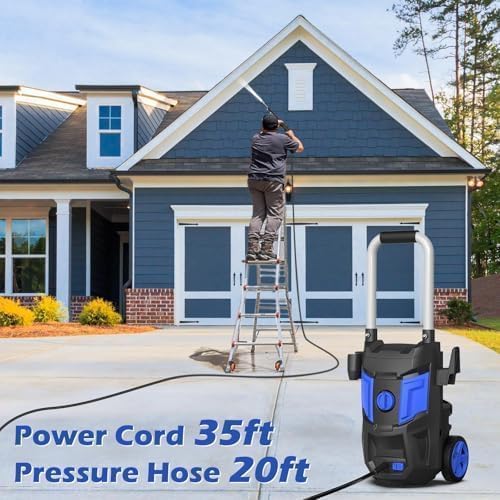 Pressure Washer -4800PSI Power Washer with Foam Cannon, High Pressure Cleaning Machine with 4 Connect Nozzles for Cars/Patio/Driveways/Home Cleaning