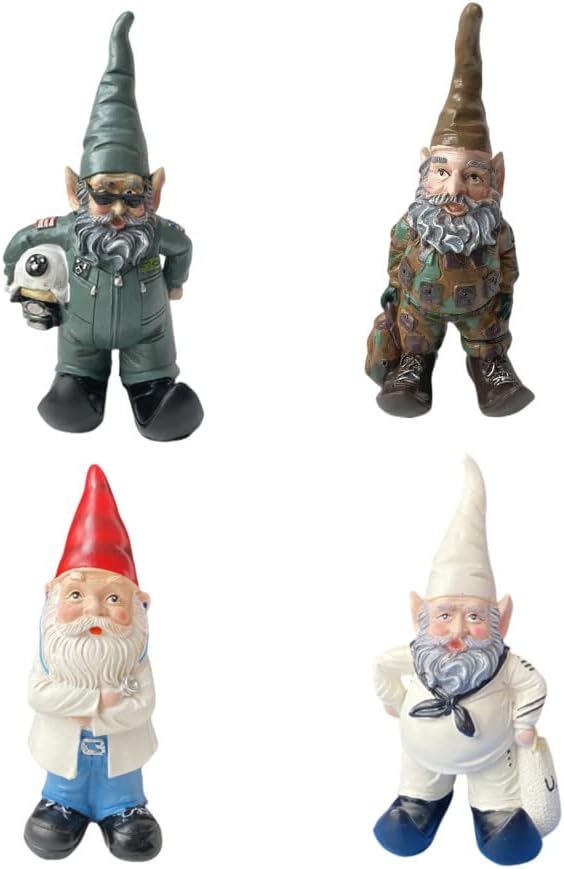 Pilot Gnome Statue with Helmet, Air Force Garden Gnome Figurine for Lawn Ornaments Indoor or Outdoor Decor Christmas Birthday Gift