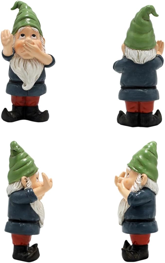 Funny Stop Garden Gnome - 6.2 Inch Resin Statue with Stop Sign, Humorous Outdoor Decor for Yard, Garden, Patio, Dog Poop Area & Trash Can Guardian