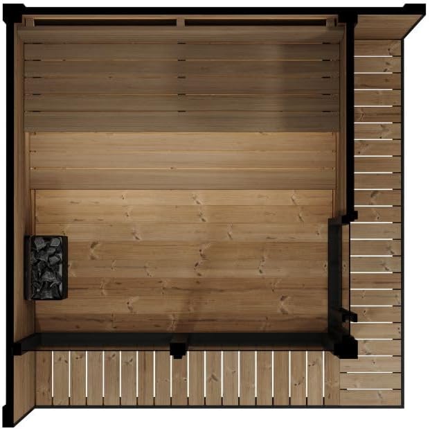 GL6 Outdoor Sauna Kit, Garden Luxury-Series Outdoor DIY Sauna Kit, Thermo-Spruce, up to 6 Persons Bundles (Sauna Heater and Sauna Stones Included) (Drop 9 WiFi - Wood)