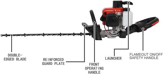 Hedge Trimmer Gas Powered 2 Cycle,26cc Hedge Trimmer,24-Inch Dual Sided Hedge Trimmer with Rotating Handle,Gasoline Hedge Trimmer Gardener Professional Landscaper Home User