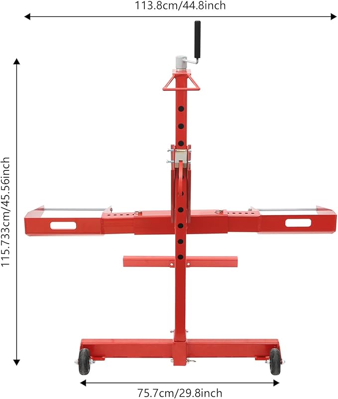 Riding Lawn Mower Lift, 750lbs Load-Bearing Capacity Lawnmower Lift 0"-24.4" Lift Height for Lawn Tractors, ZTR Riding Mowers, ATVs, and Motorcycles