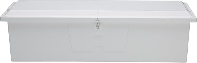 TAYLOR MADE PRODUCTS White 67.75"L x 27.75"W x 26"H Stow 'N Go UV-Resistant Polyethylene Waterproof Storage Box with Stainless Steel Lockable Latch for Docks, Decks, Patios, Pool Areas - 2020108529