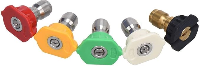 DUSICHIN DUS-025 Pressure Washer Spray Nozzle Tips Multiple Degrees, 1/4 INCH 2.5 GPM