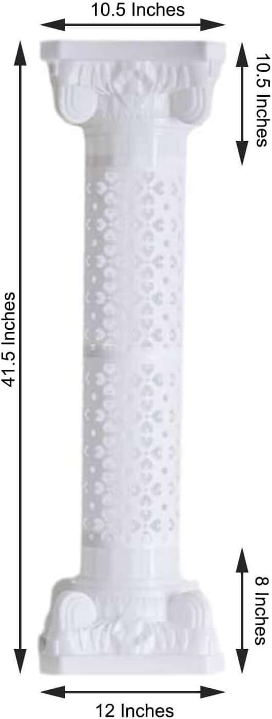 Efavormart 4 Pillars/Set Venetian Roman Wedding Columns Holds Flower Plates 41" Tall(Height Adjustable)