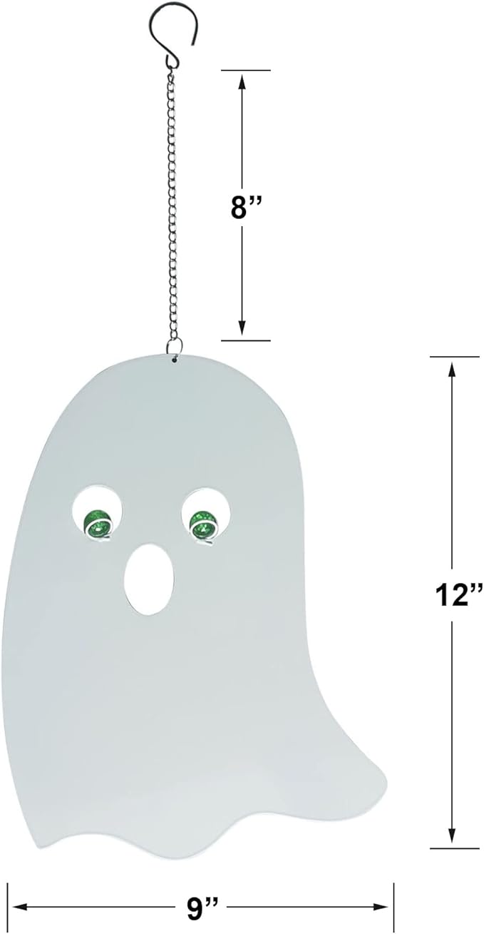 WAIU Outdoor Metal Hanging Ghosts, Halloween Decoration, Glow-in-The-Dark Ghosts, Silhouette Pendant Outdoors, Halloween Decorative Animals, Set of 3