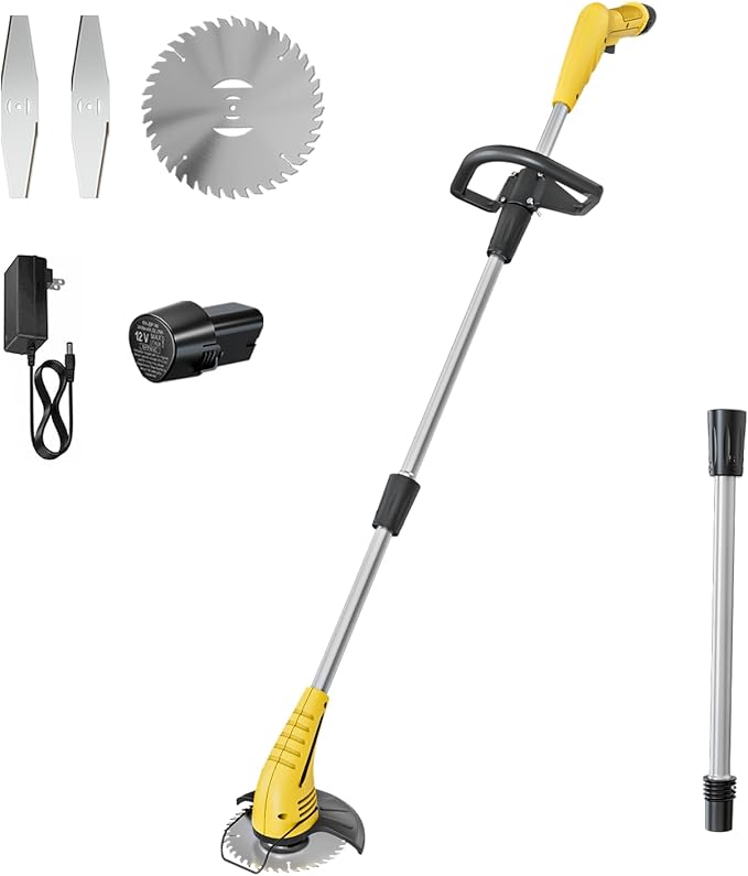 Aokia Cordless Weed Wacker Electric String Trimmer/Edger: 2.0Ah Battery Powered with Fast Charger, Lightweight Weed Trimmer Grass Cutter for Lawn, Garden, Yard Work