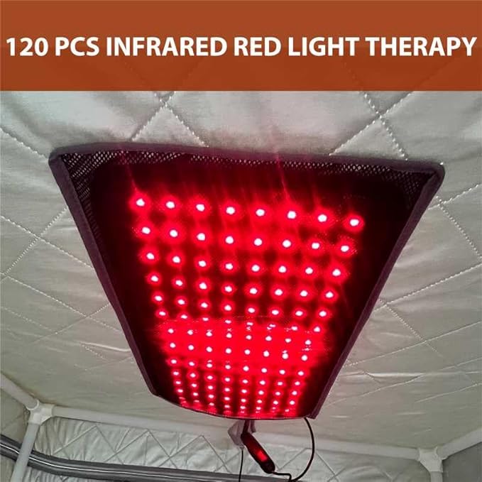 Infrared Sauna Box, Portable Infrared Sauna for Home, Personal Infrared Sauna with Red Light Threapy, Remote Control, Heating Foot Pad, Upgraded Comfortable Chair
