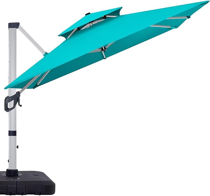ABCCANOPY Patio Umbrella Cantilever Double Top Outdoor Offset Umbrella with 360° Rotation