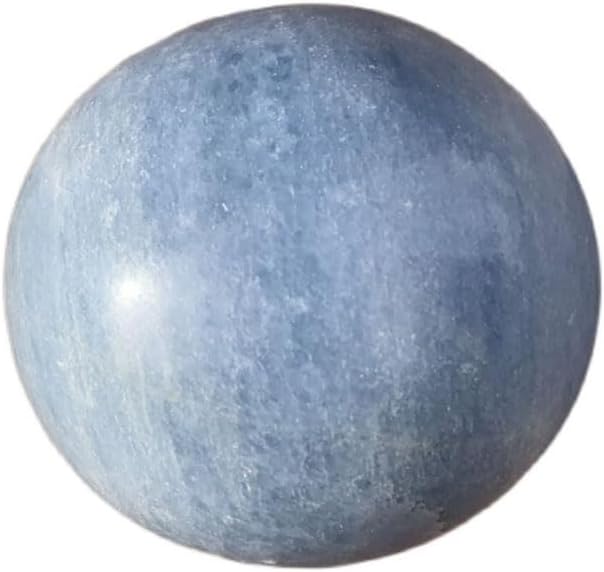 StoneStory Blue Celestite Crystal Sphere Ball with Wood Stand Large Healing Crystals Sphere Sculpture Home Office Decoration Fengshui Meditation Healing 90mm 3.54'' (Blue Celestite,3.54 in )
