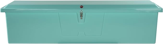 Taylor Made Stow N’ Go Fisherman’s Fiberglass Dock Box, Extra Large (24" H X 95" W X 22" D), Seafoam Green, Smooth Interior Finish, Lockable Latch, Stainless-Steel Hardware - 83560SF