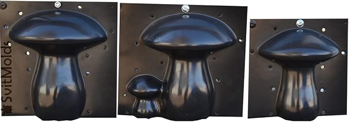 SvitMolds Concrete Mold DIY 3D Mushrooms Statue Decor Garden Decor Decoration Home Decor,Yard, Fairy Garden - Lawn Ornament Décor (D62+D63+D64 (+screw + nut))
