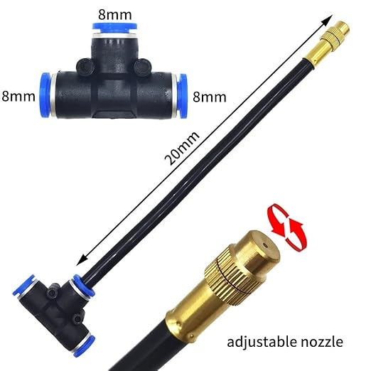 360° Adjustable Drip Irrigation System 32.8FT Garden Watering System with 10 Nozzles, Garden Irrigation System, Greenhouse Accessories, Atomizing System for Yard, Lawn, Plants, 5/16 in Hose