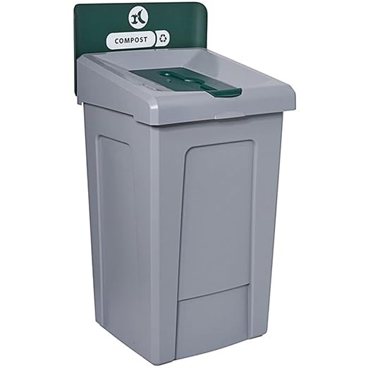 Stager Direct, 33 Gallon Compost Recycling Station with Lid, Recycle Bin, Exterior Trash Can, Recycling Station Kit, Heavy Duty Premium Plastic, Perfect for Kitchen, Office, Garden, Garage, (N.4)